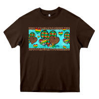 Chocolate Brown western hearts autism cup Heavy Core Tee - Artiststas