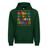 Forest Green Proud Teacher to au-some student Urban Hoodie - CowhideDigitalArt