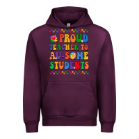 Mauve Wine Proud Teacher to au-some student Urban Hoodie - CowhideDigitalArt