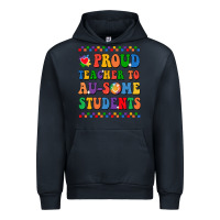 Navy Proud Teacher to au-some student Urban Hoodie - CowhideDigitalArt