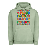 Pigment Oil Green Proud Teacher to au-some student Urban Hoodie - CowhideDigitalArt