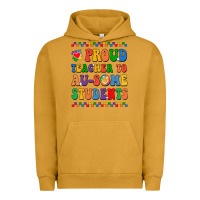 Pigment Peanut Butter Proud Teacher to au-some student Urban Hoodie - CowhideDigitalArt