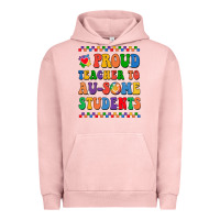Pigment Salmon Proud Teacher to au-some student Urban Hoodie - CowhideDigitalArt