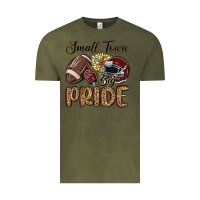 Vintage Olive small town big pride maroon yellow Vintage Tee - MaliasSmallBusiness