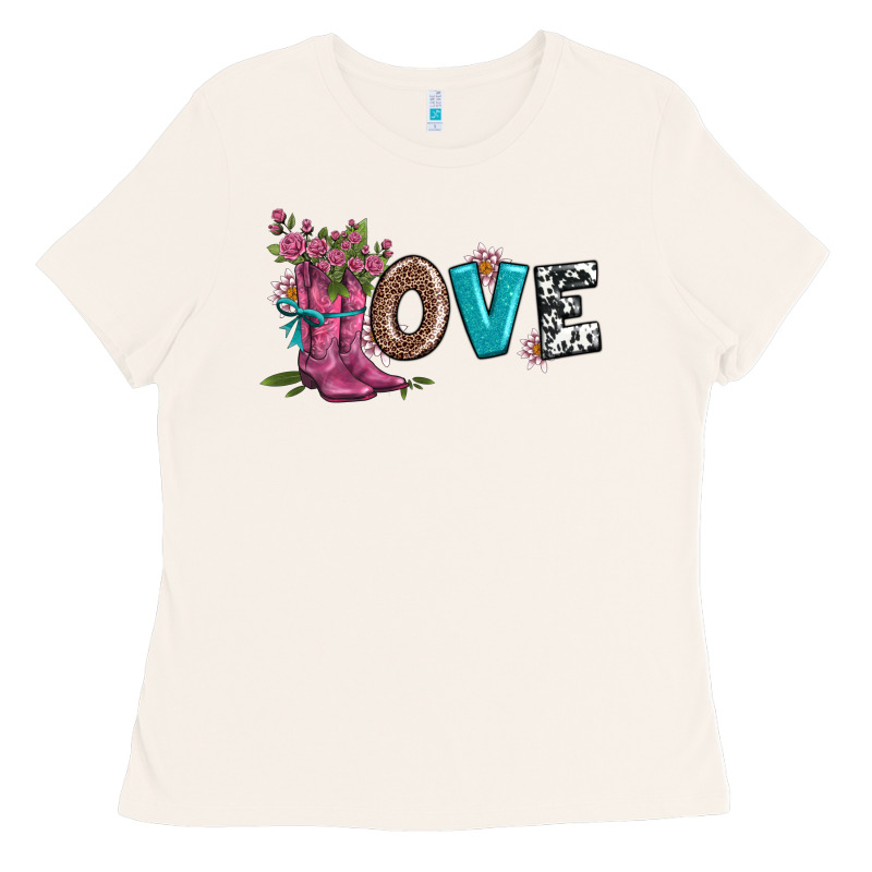 Valentines Day Love And Boots Ladies Tee by AdoDesignShop | Teevron