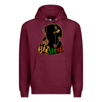 Burgundy Blessed black history Premium Hoodie - HowdyJamesFarm