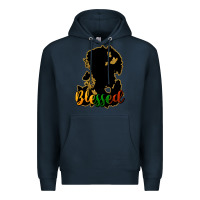 Navy Blessed black history Premium Hoodie - HowdyJamesFarm