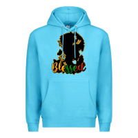 Ocean Blue Blessed black history Premium Hoodie - HowdyJamesFarm