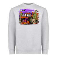 Heather Grey Halloween tractor Heavyweight Sweatshirt - RanaPortraitStore