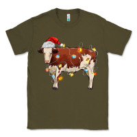 Army Green Christmas cow Classic Tee - MaliasSmallBusiness