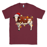 Burgundy Christmas cow Classic Tee - MaliasSmallBusiness