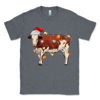 Charcoal Heather Christmas cow Classic Tee - MaliasSmallBusiness
