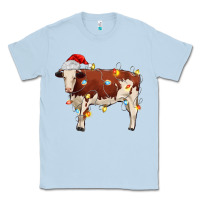 Dusty Blue Christmas cow Classic Tee - MaliasSmallBusiness