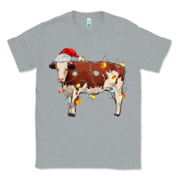 Heather Grey Christmas cow Classic Tee - MaliasSmallBusiness