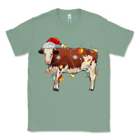 Sage Christmas cow Classic Tee - MaliasSmallBusiness