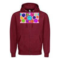 Burgundy paw print Zipper Hoodie - TumblerDesignByShophia