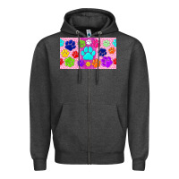 Charcoal Heather paw print Zipper Hoodie - TumblerDesignByShophia