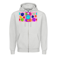 Dove Grey paw print Zipper Hoodie - TumblerDesignByShophia