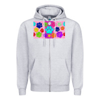 Heather Grey paw print Zipper Hoodie - TumblerDesignByShophia