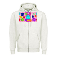 Oatmeal Heather paw print Zipper Hoodie - TumblerDesignByShophia