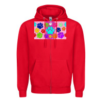 Red paw print Zipper Hoodie - TumblerDesignByShophia