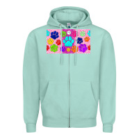 Seafoam paw print Zipper Hoodie - TumblerDesignByShophia