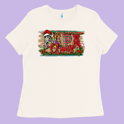 Christmas Western Papa Claus Ladies Tee Designed By Ranaportraitstore