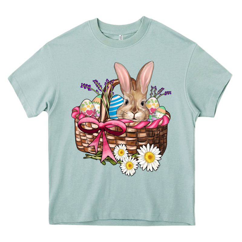 Easter Bunny And Basket Heavy Core Tee by AdoDesignShop | Teevron