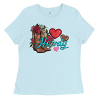 Baby Blue valentines day howdy and boots Ladies Tee - AdoDesignShop