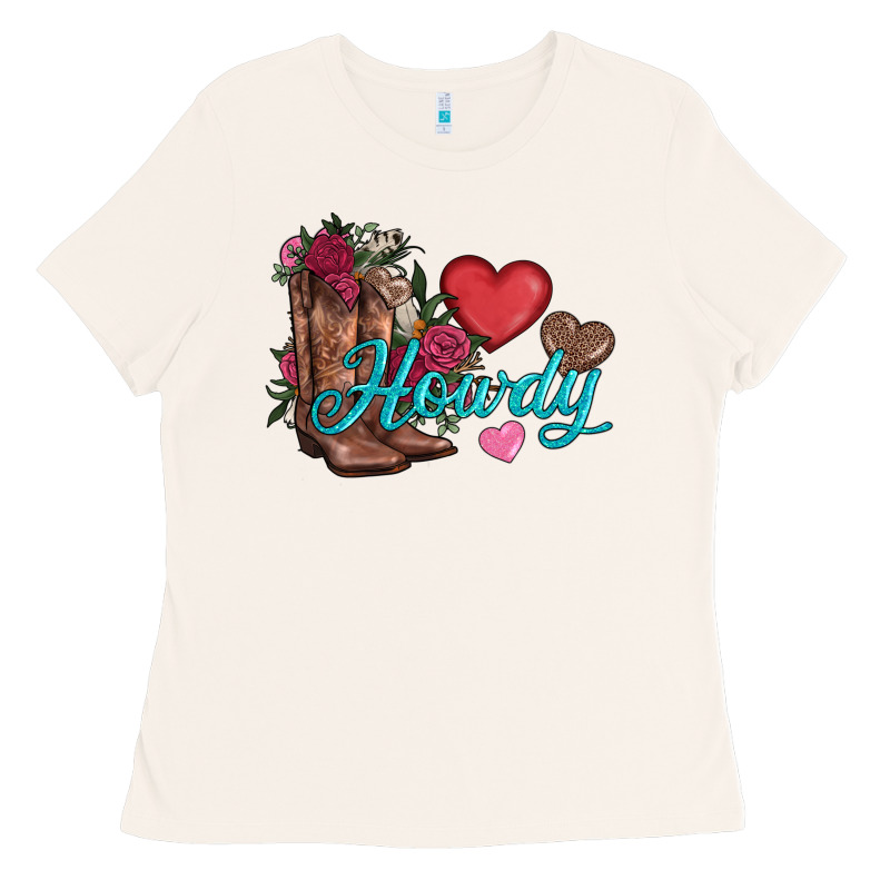 Valentines Day Howdy And Boots Ladies Tee by AdoDesignShop | Teevron