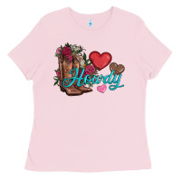Bubblegum Pink valentines day howdy and boots Ladies Tee - AdoDesignShop