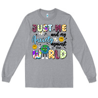 Heather Grey just me and my anxiety against the world Long Sleeve Tee - Artiststas