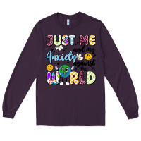 Plum just me and my anxiety against the world Long Sleeve Tee - Artiststas