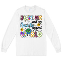 White just me and my anxiety against the world Long Sleeve Tee - Artiststas