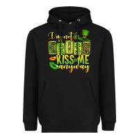 Black St. Patrick's I am not irish kiss me anyway Heavyweight Hoodie - OliviaCreatesArt