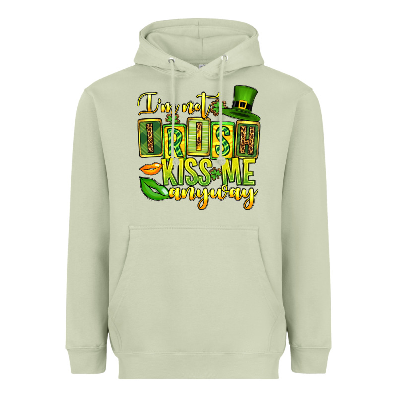 St. Patrick's I Am Not Irish Kiss Me Anyway Heavyweight Hoodie by OliviaCreatesArt | Teevron