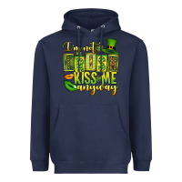 Navy St. Patrick's I am not irish kiss me anyway Heavyweight Hoodie - OliviaCreatesArt