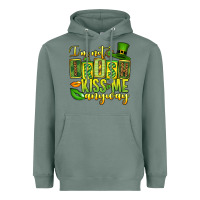 Sage St. Patrick's I am not irish kiss me anyway Heavyweight Hoodie - OliviaCreatesArt