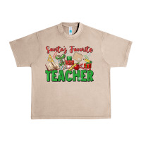 French Oak santa's favorite teacher Urban Heavy Tee - MaliasSmallBusiness