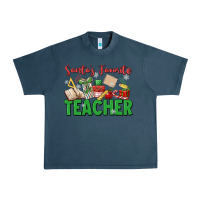 Midnight Navy santa's favorite teacher Urban Heavy Tee - MaliasSmallBusiness