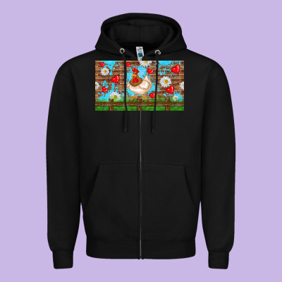 Cute Chicken Zipper Hoodie Designed By Tumblerdesignbyshophia