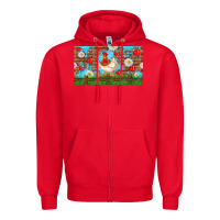 Red cute chicken Zipper Hoodie - TumblerDesignByShophia
