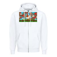 White cute chicken Zipper Hoodie - TumblerDesignByShophia