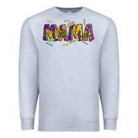 Heather Grey mama mardi gras Premium Sweatshirt - OliviaCreatesArt