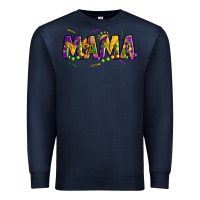 Navy mama mardi gras Premium Sweatshirt - OliviaCreatesArt