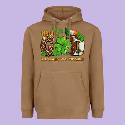 With God All Things Are Possible Heavyweight Hoodie Designed By Oliviacreatesart