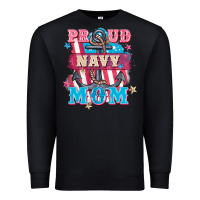 Black Proud navy Mom Mother's Day Premium Sweatshirt - FaDigitalArtStudio