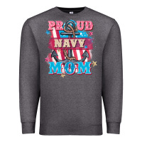 Charcoal Heather Proud navy Mom Mother's Day Premium Sweatshirt - FaDigitalArtStudio