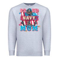 Heather Grey Proud navy Mom Mother's Day Premium Sweatshirt - FaDigitalArtStudio