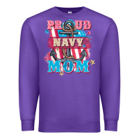 Purple Proud navy Mom Mother's Day Premium Sweatshirt - FaDigitalArtStudio